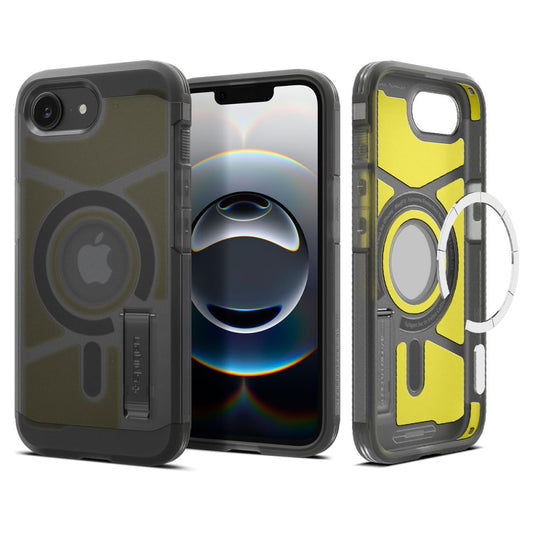 Coque MagSafe pour Apple iPhone 17e / 16e, Spigen, Tough Armor, Noir Satiné