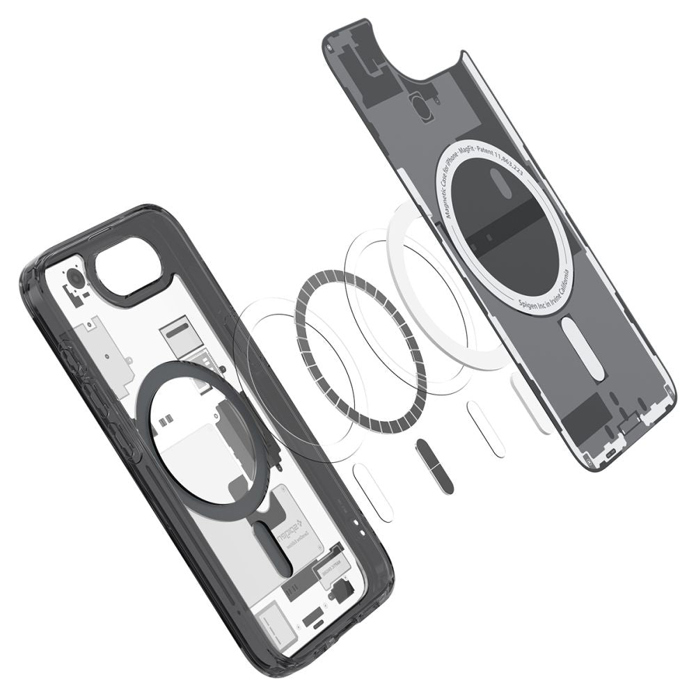 Coque MagSafe pour Apple iPhone 17e / 16e, Spigen, Ultra Hybrid Zero One, Noire