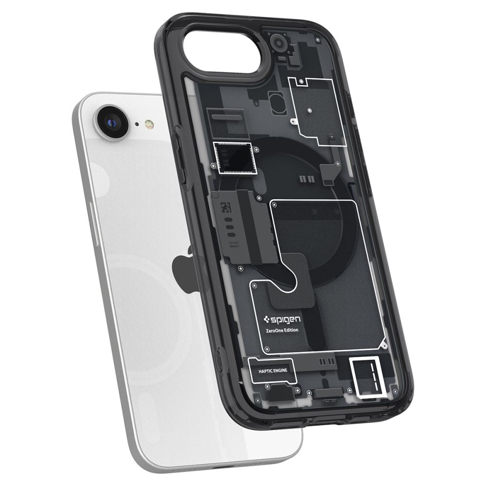 Coque MagSafe pour Apple iPhone 17e / 16e, Spigen, Ultra Hybrid Zero One, Noire