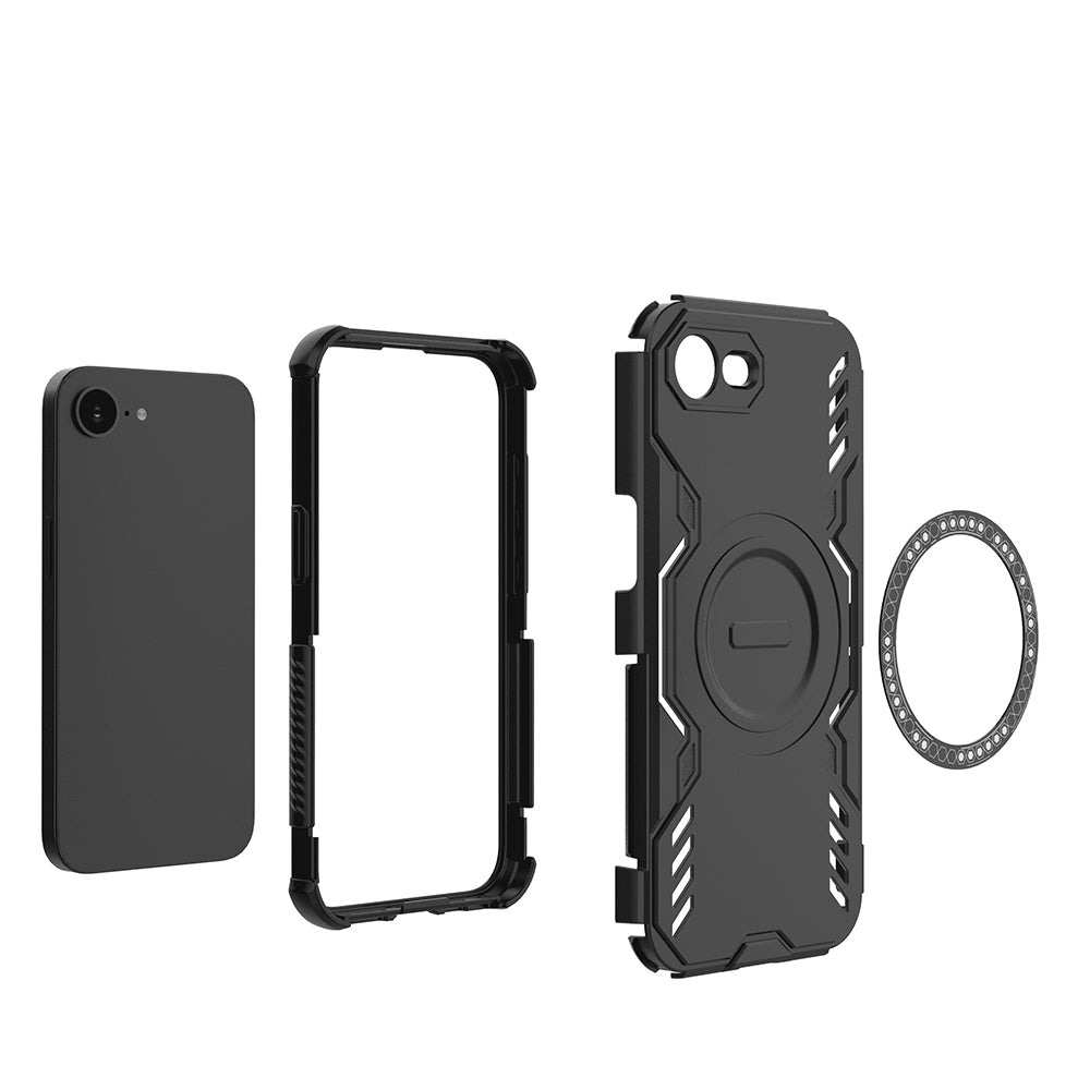 Coque MagSafe pour Apple iPhone 17e / 16e, Techsuit, ArmorMag, Noire