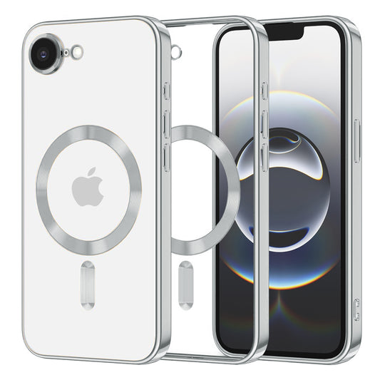 Coque MagSafe pour Apple iPhone 17e / 16e, Techsuit, Luxury Crystal, Argentée