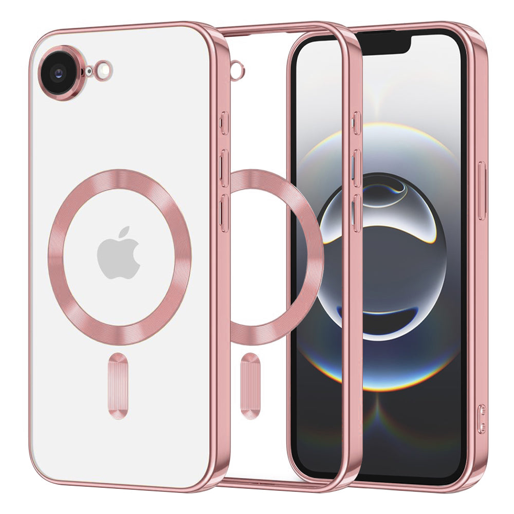 Coque MagSafe pour Apple iPhone 17e / 16e, Techsuit, Luxury Crystal, Rose