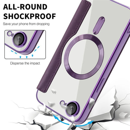 MagSafe Case for Apple iPhone 17e / 16e, Techsuit, SmartMag Book, Purple