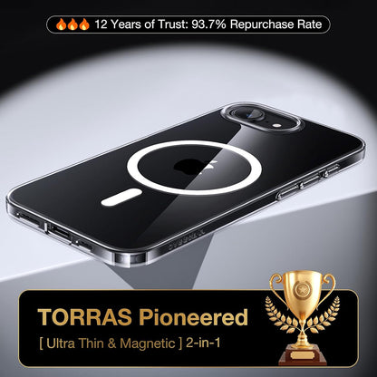 Coque MagSafe pour Apple iPhone 17e / 16e, Torras, OriginFit, Transparente