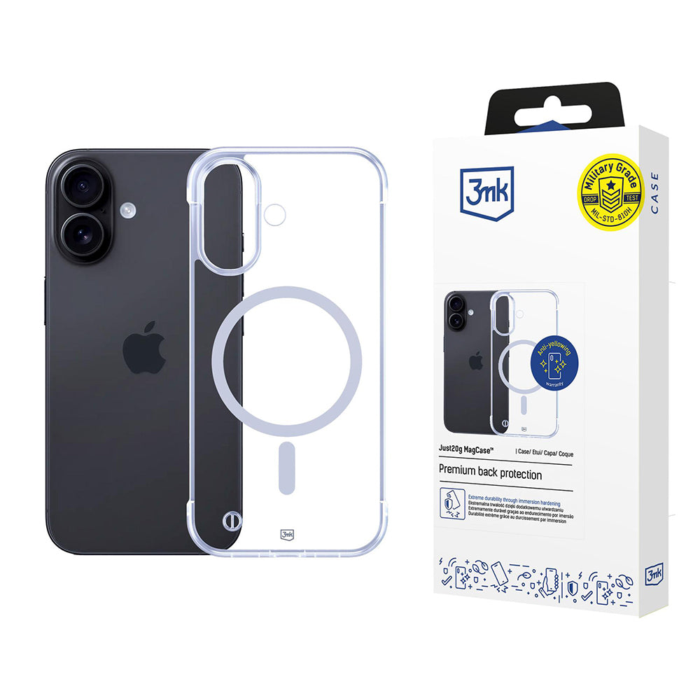 Coque MagSafe pour Apple iPhone 17, 3MK, Just20g, Transparente