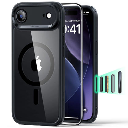 Coque MagSafe pour Apple iPhone 17 Air, ESR, Classic Hybrid avec Protecteur d'Écran, Noir Transparent