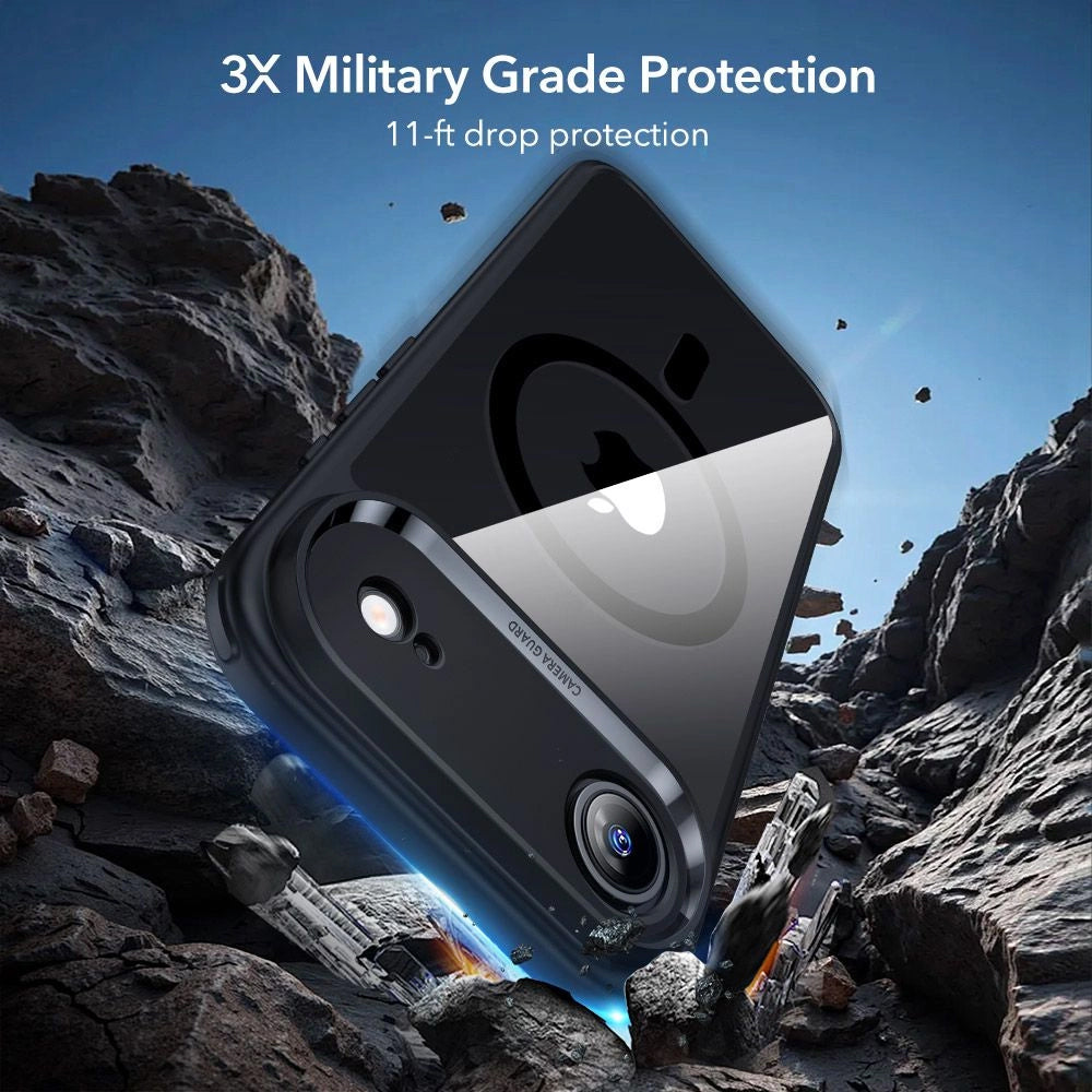 Coque MagSafe pour Apple iPhone 17 Air, ESR, Classic Hybrid avec Protecteur d'Écran, Noir Transparent