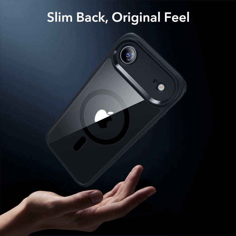 Coque MagSafe pour Apple iPhone 17 Air, ESR, Classic Hybrid avec Protecteur d'Écran, Noir Transparent