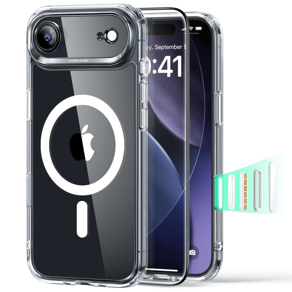 Coque MagSafe pour Apple iPhone 17 Air, ESR, Classic Hybrid avec Protecteur d'Écran, Transparente