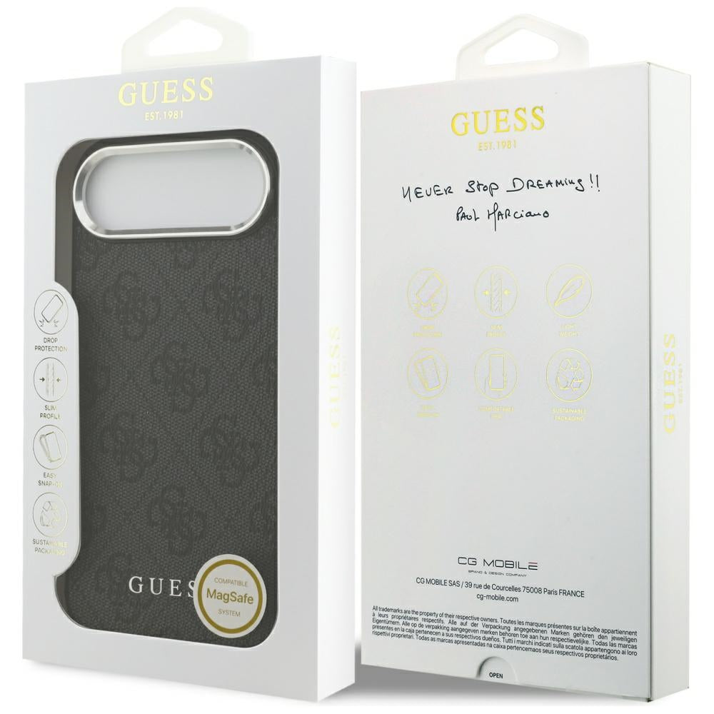 Coque MagSafe pour Apple iPhone 17 Air, Guess, Logo Classique 4G, Noire
