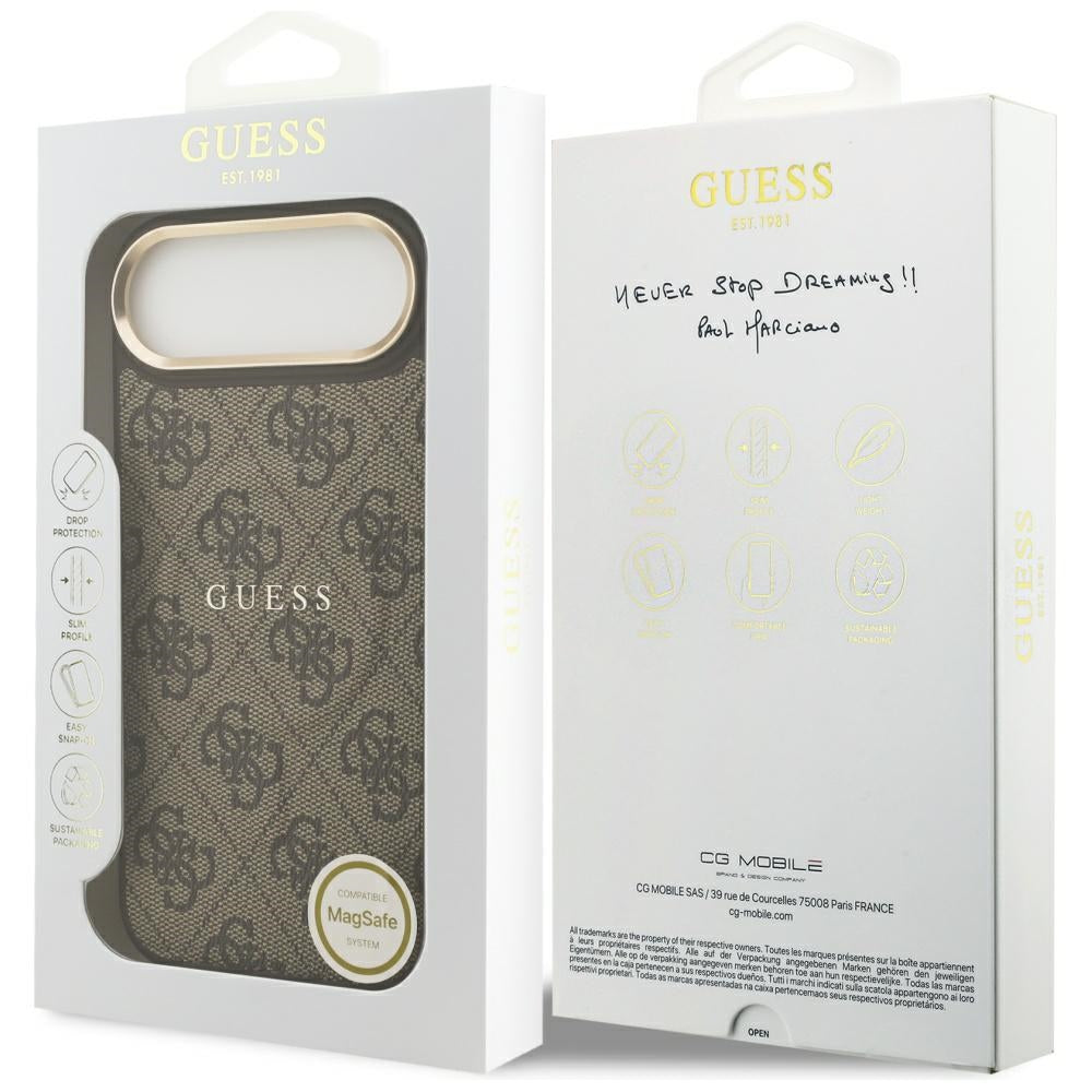 Étui MagSafe pour Apple iPhone 17 Air, Guess, 4G Classic, Marron