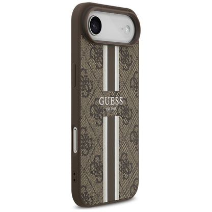 Étui MagSafe pour Apple iPhone 17 Air, Guess, 4G Printed Stripes, Marron