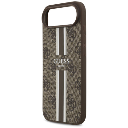Étui MagSafe pour Apple iPhone 17 Air, Guess, 4G Printed Stripes, Marron