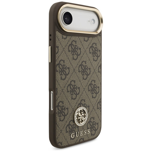 Étui MagSafe pour Apple iPhone 17 Air, Guess, Logo Strass 4G, Marron