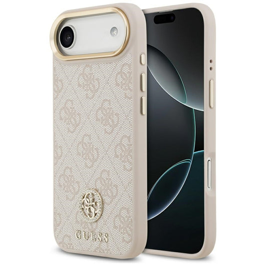 Coque MagSafe pour Apple iPhone 17 Air, Guess, Logo Strass 4G, Rose.