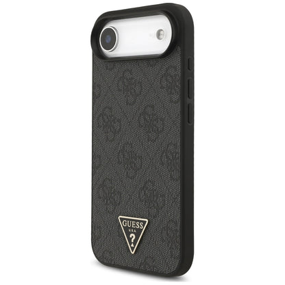 Housse MagSafe pour Apple iPhone 17 Air, Guess, logo Triangle 4G avec bandoulière, Noire