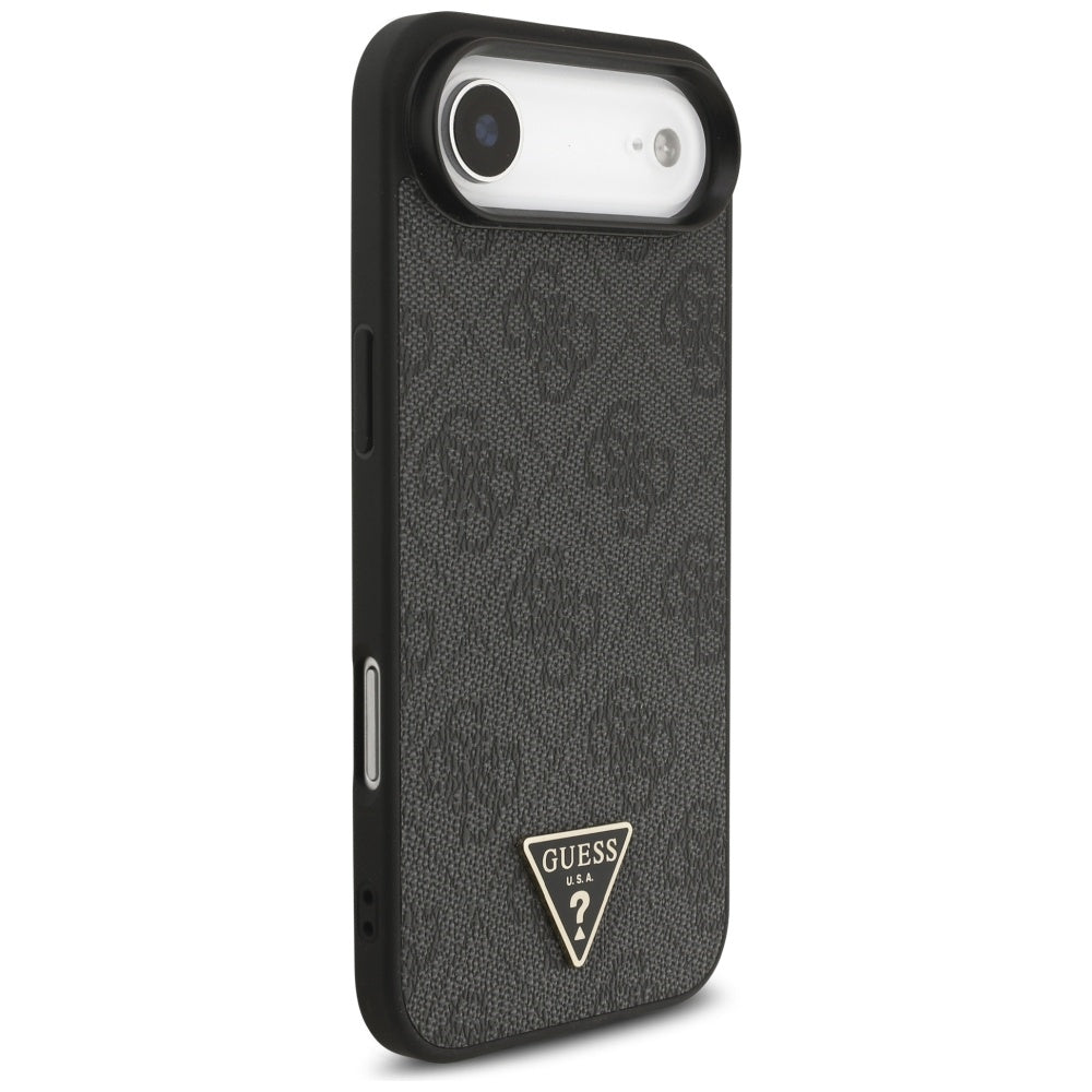 Housse MagSafe pour Apple iPhone 17 Air, Guess, logo Triangle 4G avec bandoulière, Noire