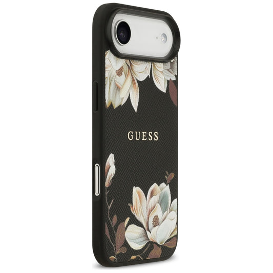 Coque MagSafe pour Apple iPhone 17 Air, Guess, Grained Flowers, Noire