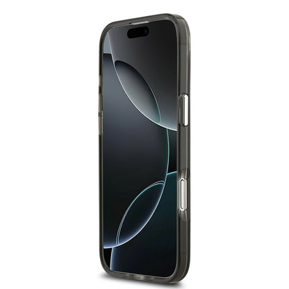 Coque MagSafe pour Apple iPhone 17 Air, Guess, logo triangle dégradé IML, Noire