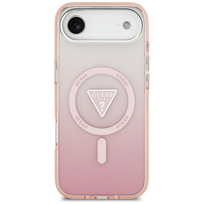 Coque MagSafe pour Apple iPhone 17 Air, Guess, logo triangle dégradé IML, Rose