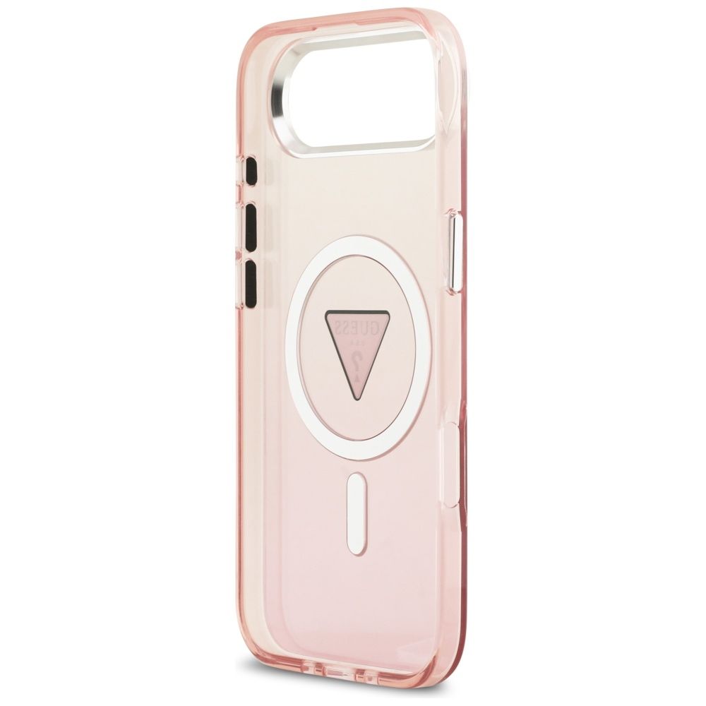 Coque MagSafe pour Apple iPhone 17 Air, Guess, logo triangle dégradé IML, Rose