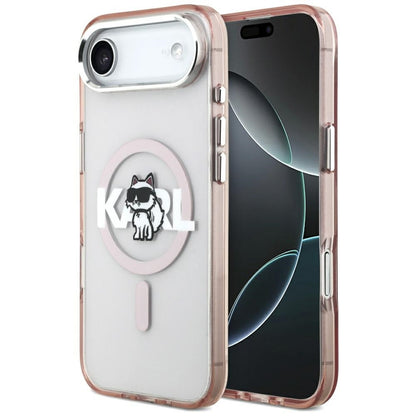 Étui MagSafe pour Apple iPhone 17 Air, Karl Lagerfeld, IML Sketch Logo Choupette, Rose
