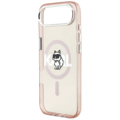 Étui MagSafe pour Apple iPhone 17 Air, Karl Lagerfeld, IML Sketch Logo Choupette, Rose