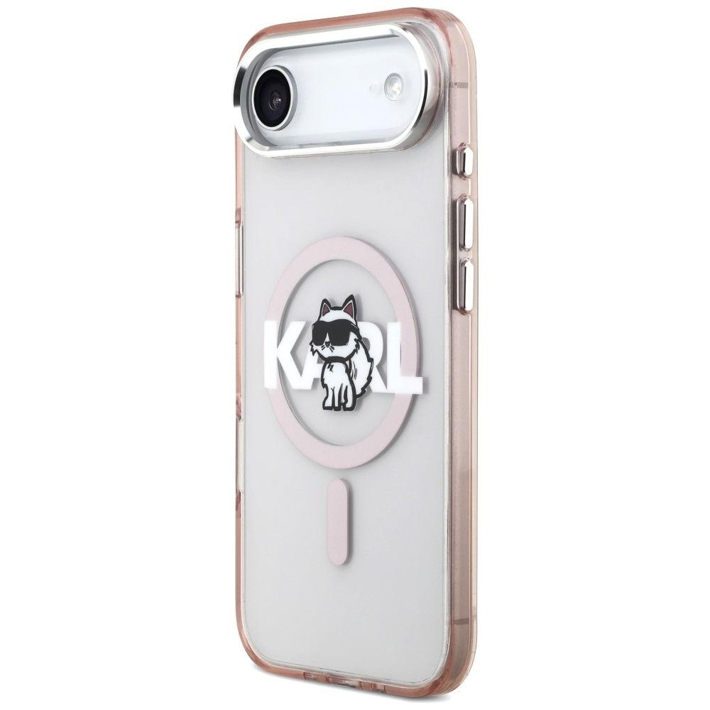 Étui MagSafe pour Apple iPhone 17 Air, Karl Lagerfeld, IML Sketch Logo Choupette, Rose