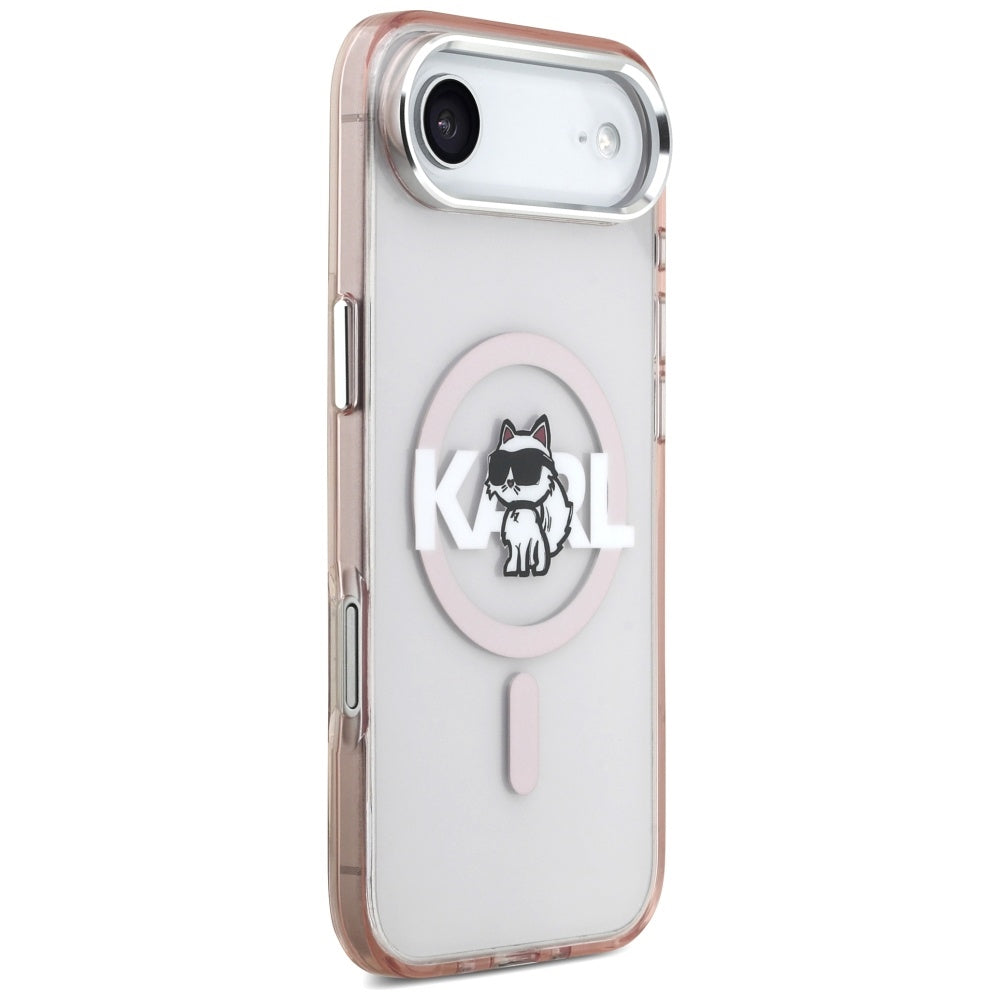 Étui MagSafe pour Apple iPhone 17 Air, Karl Lagerfeld, IML Sketch Logo Choupette, Rose