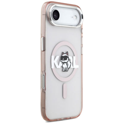 Étui MagSafe pour Apple iPhone 17 Air, Karl Lagerfeld, IML Sketch Logo Choupette, Rose