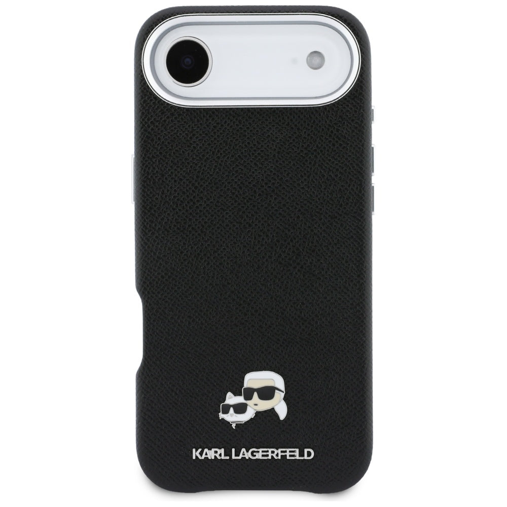 Étui MagSafe pour Apple iPhone 17 Air, Karl Lagerfeld, Karl & Choupette Head's Pin, Noir