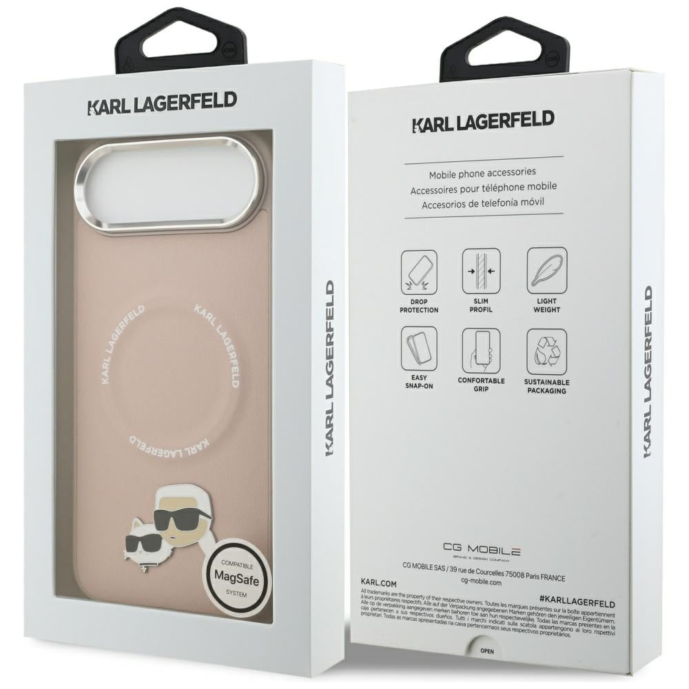 Étui MagSafe pour Apple iPhone 17 Air, Karl Lagerfeld, Karl & Choupette Pins, Rose