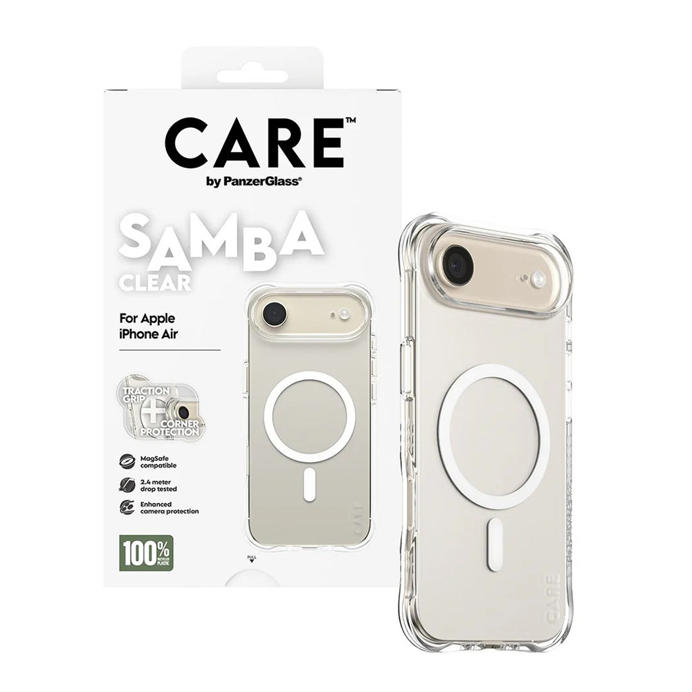 Coque MagSafe pour Apple iPhone 17 Air, PanzerGlass, Soignée Fashionable, Transparente Blanche
