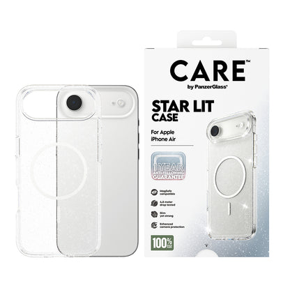 Coque MagSafe pour Apple iPhone 17 Air, PanzerGlass, Care Urban Explorer Star Lit, Transparente Blanche