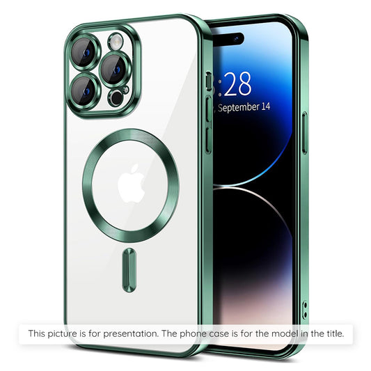 Housse MagSafe pour Apple iPhone 17 Air, Techsuit, Luxury Crystal, Vert Foncé