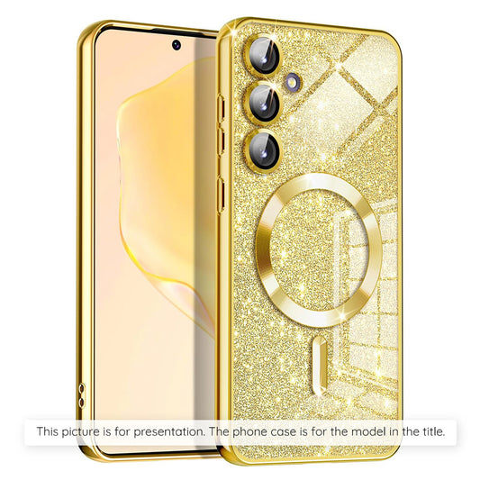 Coque MagSafe pour Apple iPhone 17 Air, Techsuit, Luxury Glitter, Dorée