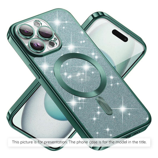 Coque MagSafe pour Apple iPhone 17 Air, Techsuit, Luxury Glitter, Vert Clair