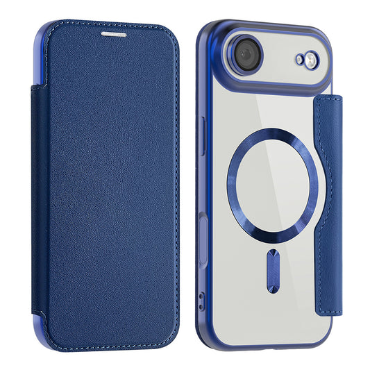Housse MagSafe pour Apple iPhone 17 Air, Techsuit, SmartMag Book, Bleue