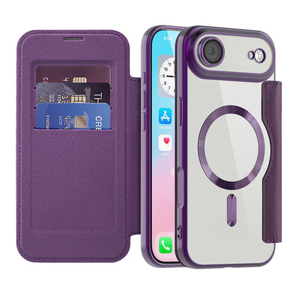 Étui MagSafe pour Apple iPhone 17 Air, Techsuit, SmartMag Book, Mauve