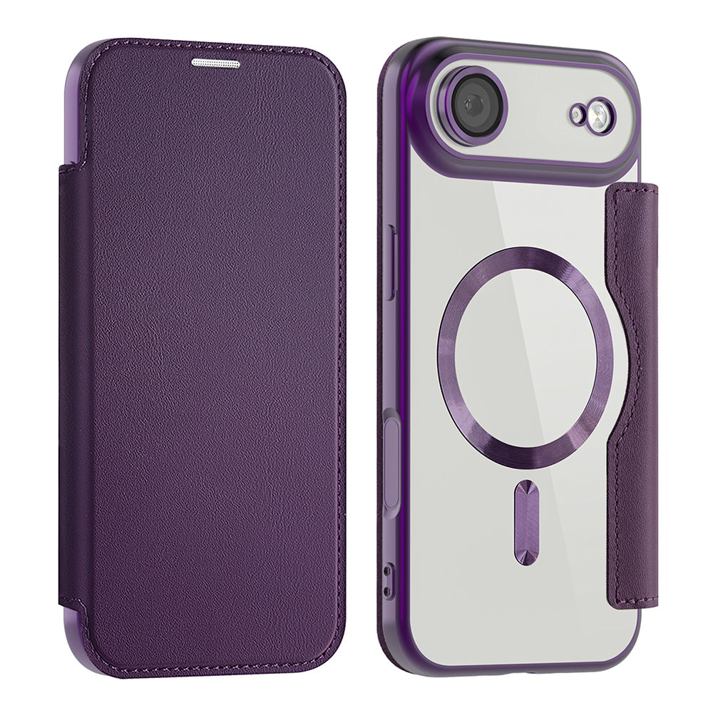 Étui MagSafe pour Apple iPhone 17 Air, Techsuit, SmartMag Book, Mauve