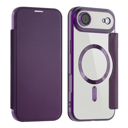 Étui MagSafe pour Apple iPhone 17 Air, Techsuit, SmartMag Book, Mauve