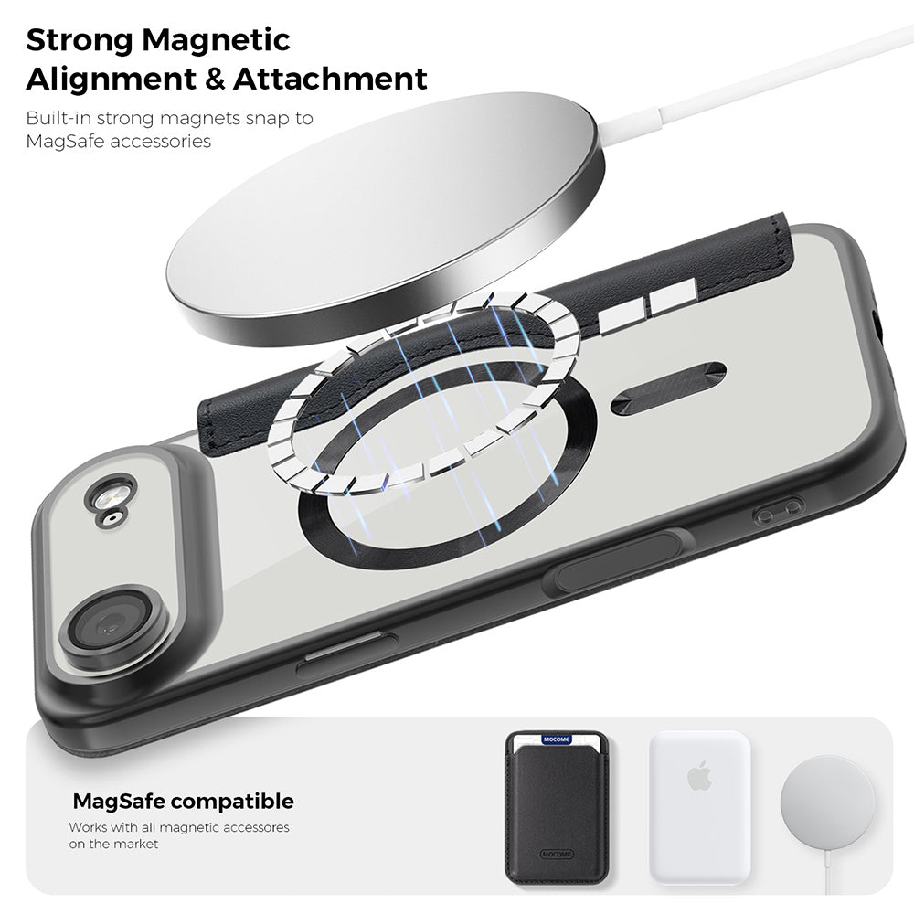 Étui MagSafe pour Apple iPhone 17 Air, Techsuit, SmartMag Book, Noir