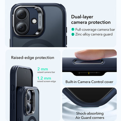 Coque MagSafe pour Apple iPhone 17, ESR, Classic Hybrid Kickstand, Bleu Satiné
