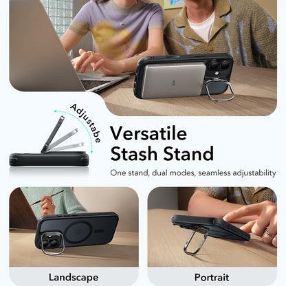 Housse MagSafe pour Apple iPhone 17, ESR, Classic Hybrid Kickstand, Noir Satiné