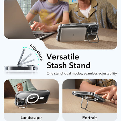 Coque MagSafe pour Apple iPhone 17, ESR, Classic Hybrid Kickstand, Transparente