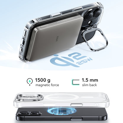 Coque MagSafe pour Apple iPhone 17, ESR, Classic Hybrid Kickstand, Transparente