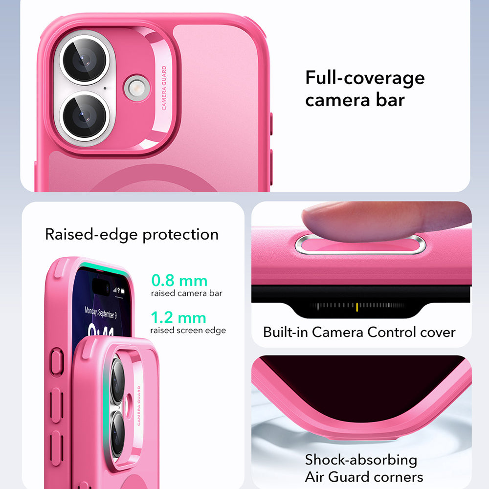 Coque MagSafe pour Apple iPhone 17, ESR, Classic Hybrid, Rose Satiné
