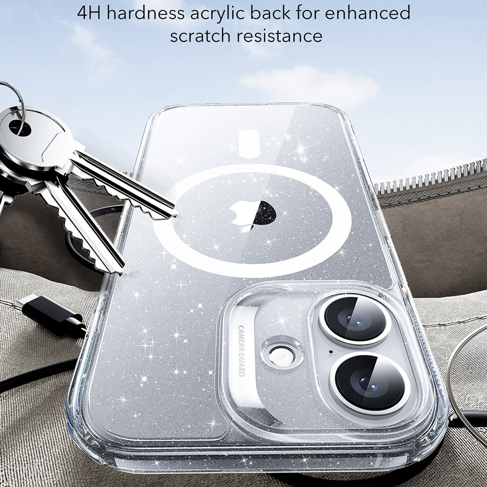 Coque MagSafe pour Apple iPhone 17, ESR, Classic Hybrid Shimmer, Transparente