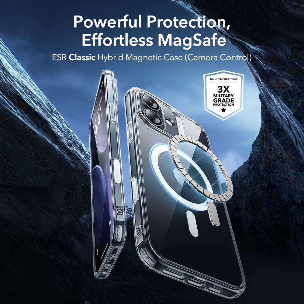 Coque MagSafe pour Apple iPhone 17, ESR, Classic Hybrid avec Protecteur d'Écran, Transparente