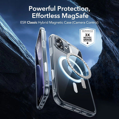 Coque MagSafe pour Apple iPhone 17, ESR, Classic Hybrid avec Protecteur d'Écran, Transparente